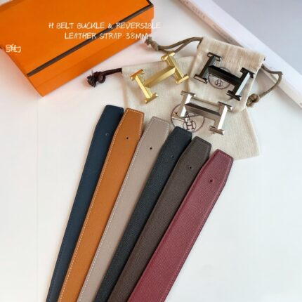 Hermes-Hermes counter synchronisation, epsom double-sided calfskin, fine steel boutique hardware, double-sided useable, width 38mm