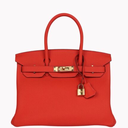 HERMÈS 30CM BIRKIN CAPUCINE TOGO LEATHER GOLD HARDWARE